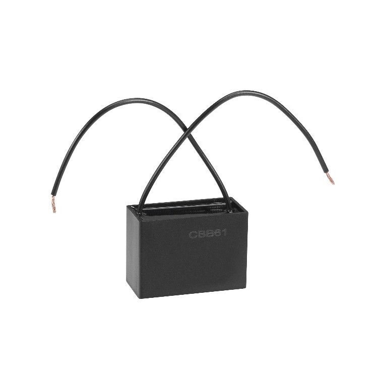 CBB61 3uF 450V AC Kablolu Kutu Tip Daimi Kondansatör