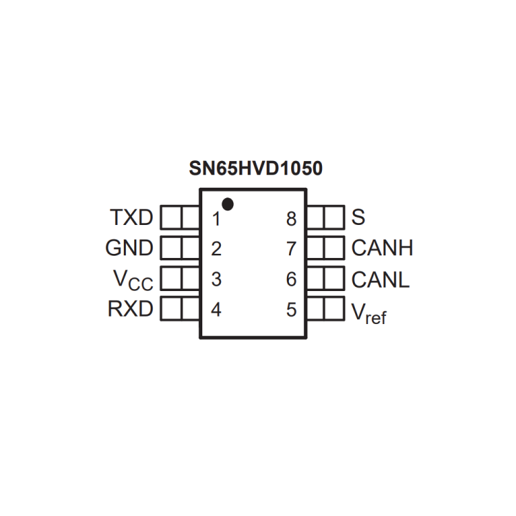 SN65HVD1050DR (VP1050) SOIC-8 Entegre Pin Şeması ( Pinout )