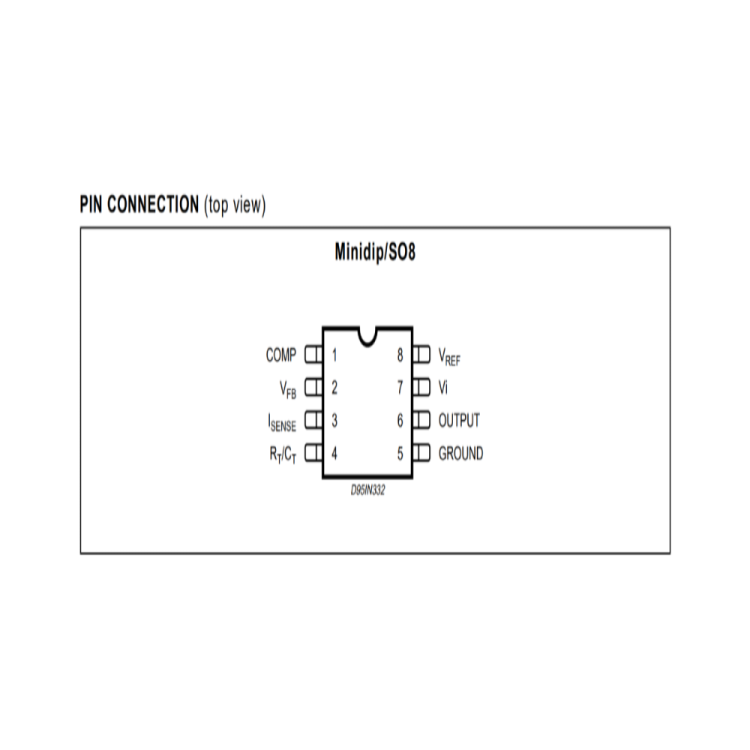UC3842BN, PDIP-8 Entegre Devre Pin Şeması ( Pinout )