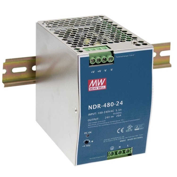 NDR-480-24, 24VDC 20A 480W PFC Güç Kaynağı