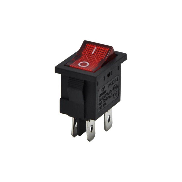 IC-119 Mini Işıklı Kırmızı Yükseltici Anahtarı 4P