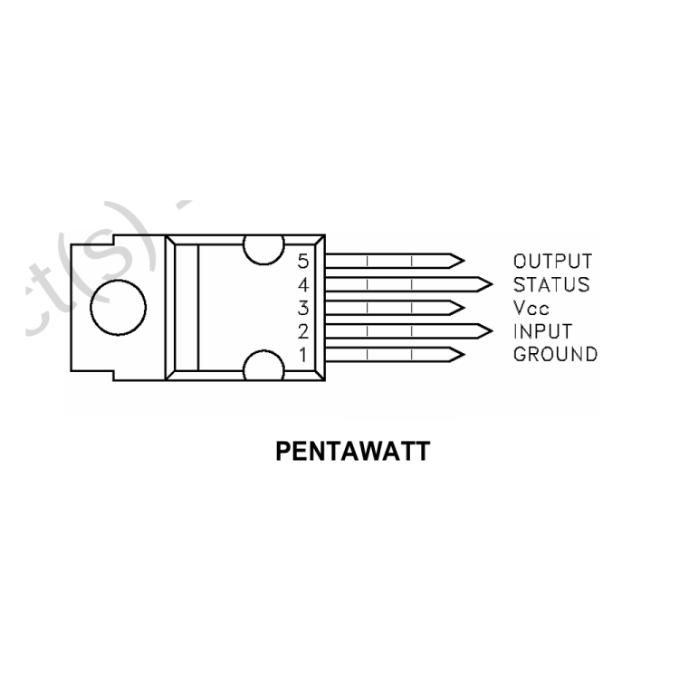 VN05N (VN05) TO-220-5 Entegre Devre Pin Şeması ( Pinout )