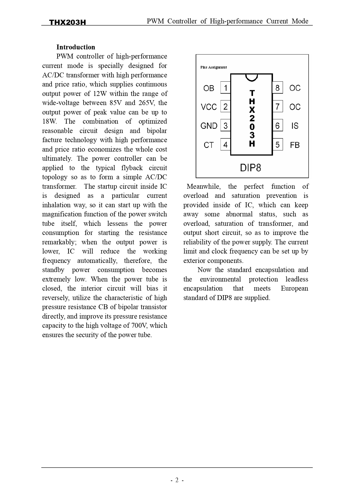 THX203-8V (THX203H-8V) Datasheet Sayfa 2